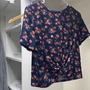 cute flower tie shirt